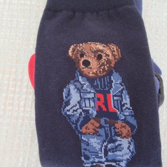 Polo Ralph Lauren Pack of 2 Polo Bear Dress Socks Men's Sz XL Fit Shoes 12-17 - Picture 7 of 8